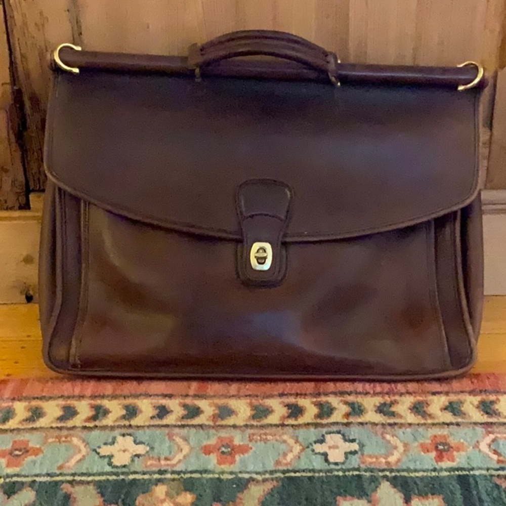 Vintage Coach briefcase..Classic Brown Leather Men's Bag